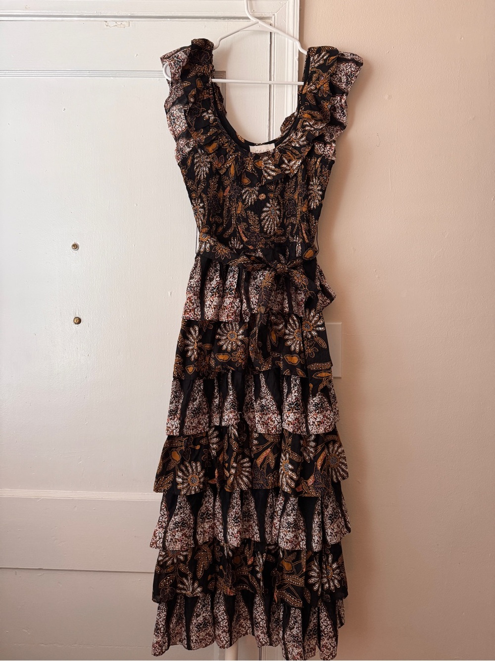 Cleobella Black Tiered Ruffle Maxi Dress